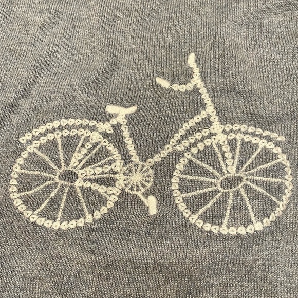 LOFT Embroidered Bicycle Baby Blue Sweater - Picture 2 of 8